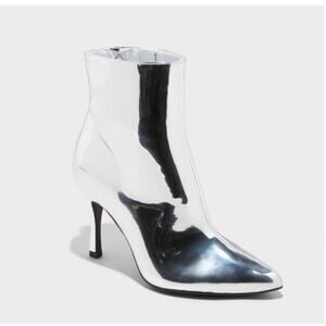 Silver Metallic Pointed-Toe Stiletto Ankle Boot Sz 6.5 A New Day